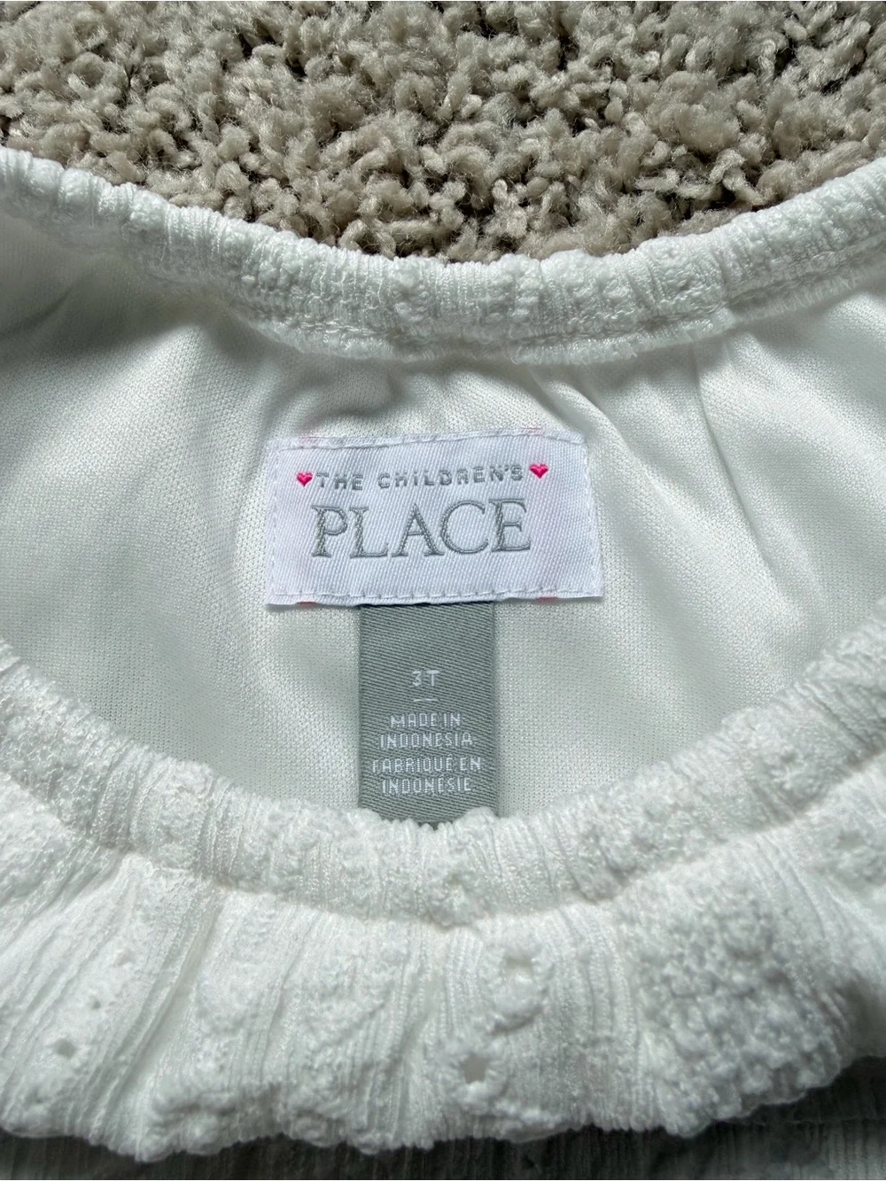 NWOT The Children’s Place White Eyelet Ruffle Toddler Dress 3T